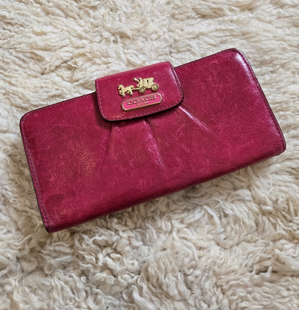 Coach Burgundy Leather Wallet